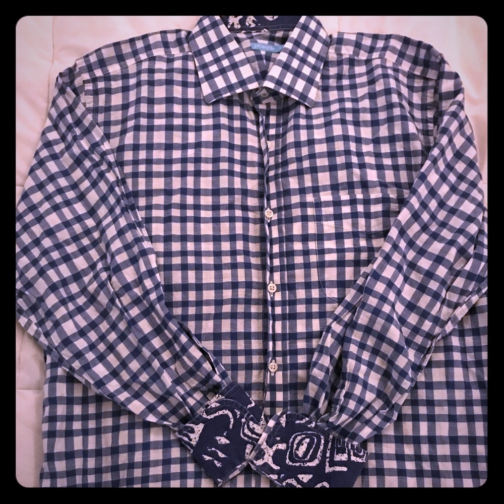 J. McLaughlin Button-Down w/ Contrast Collar/Cuffs