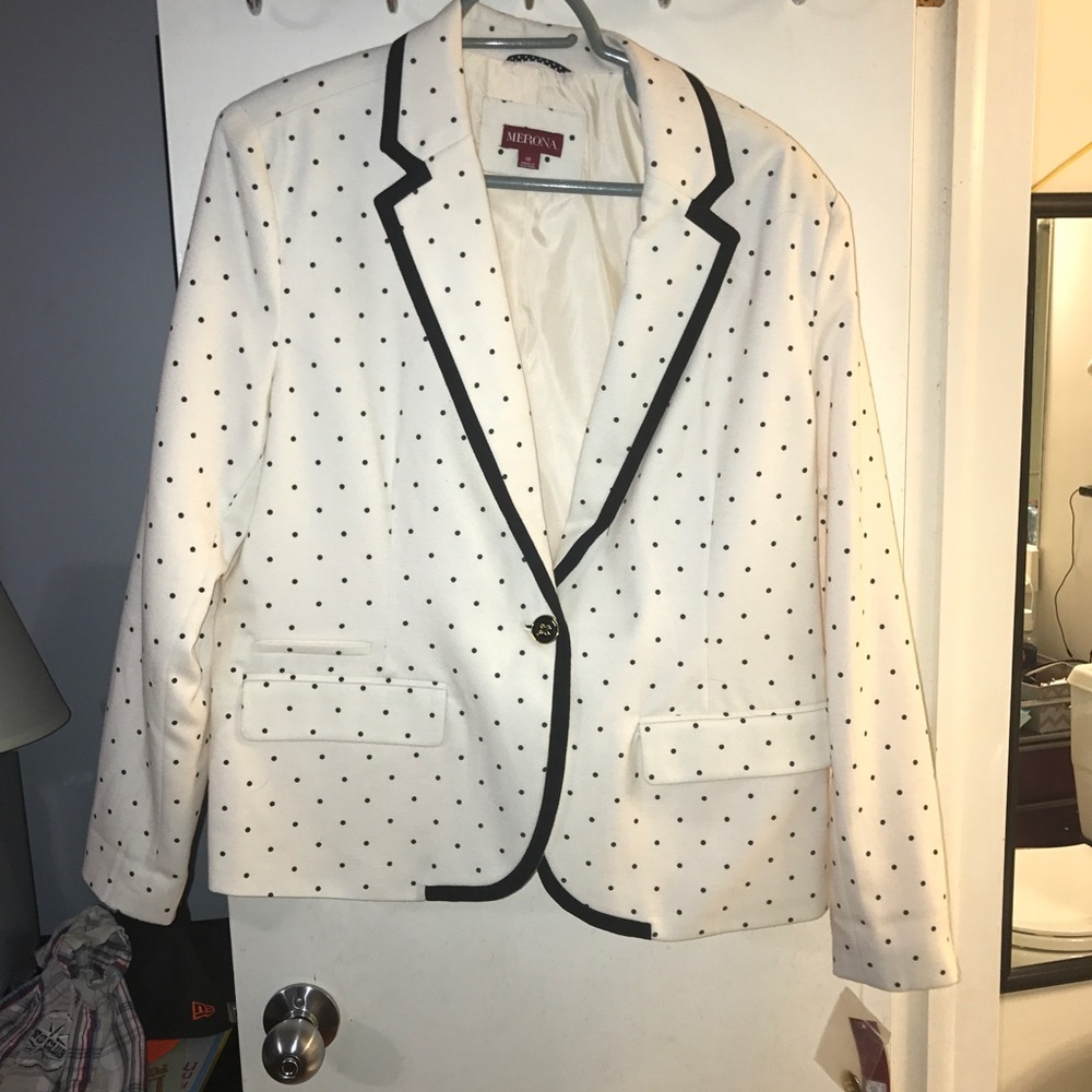 White Polka Dot Blazer