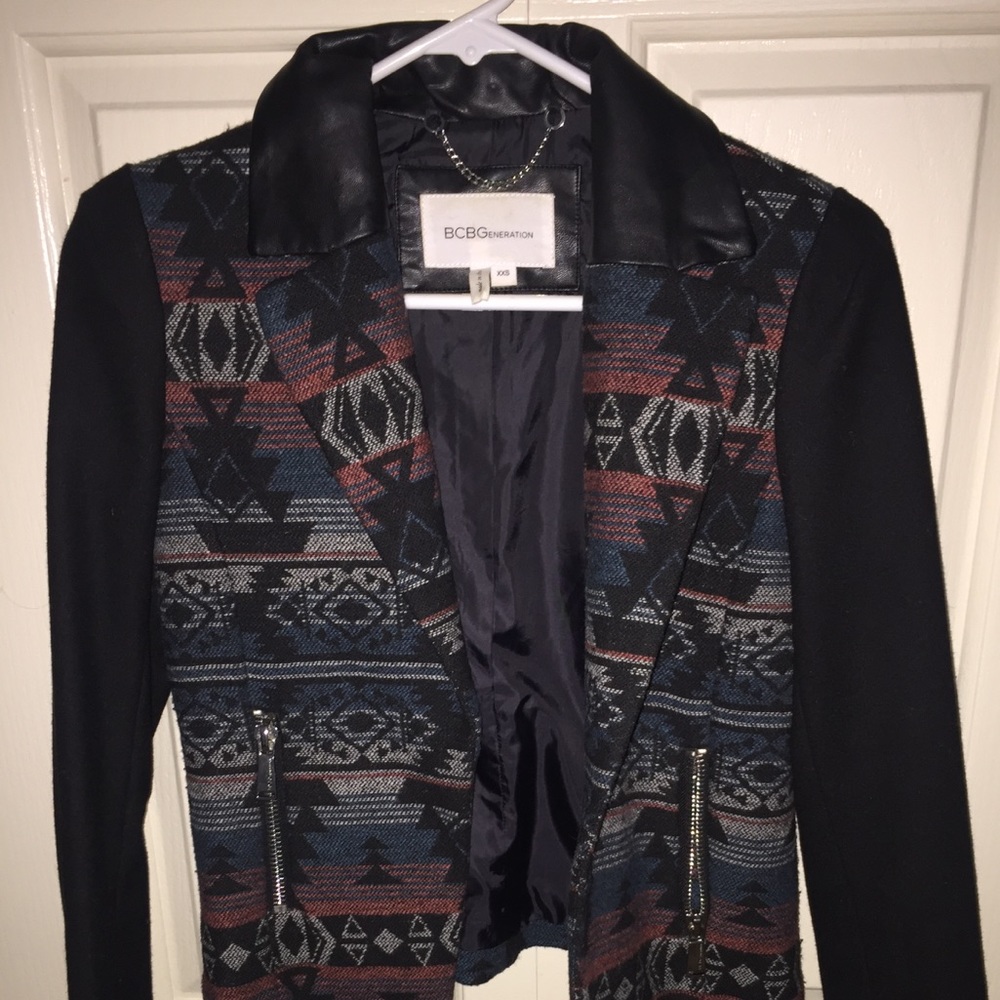BCBG tribal print wool blazer