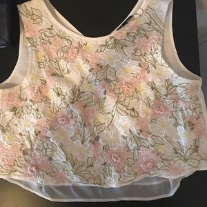 Topshop floral cropped tank top