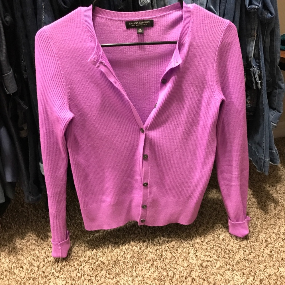 Banana Republic pink/violet cardigan