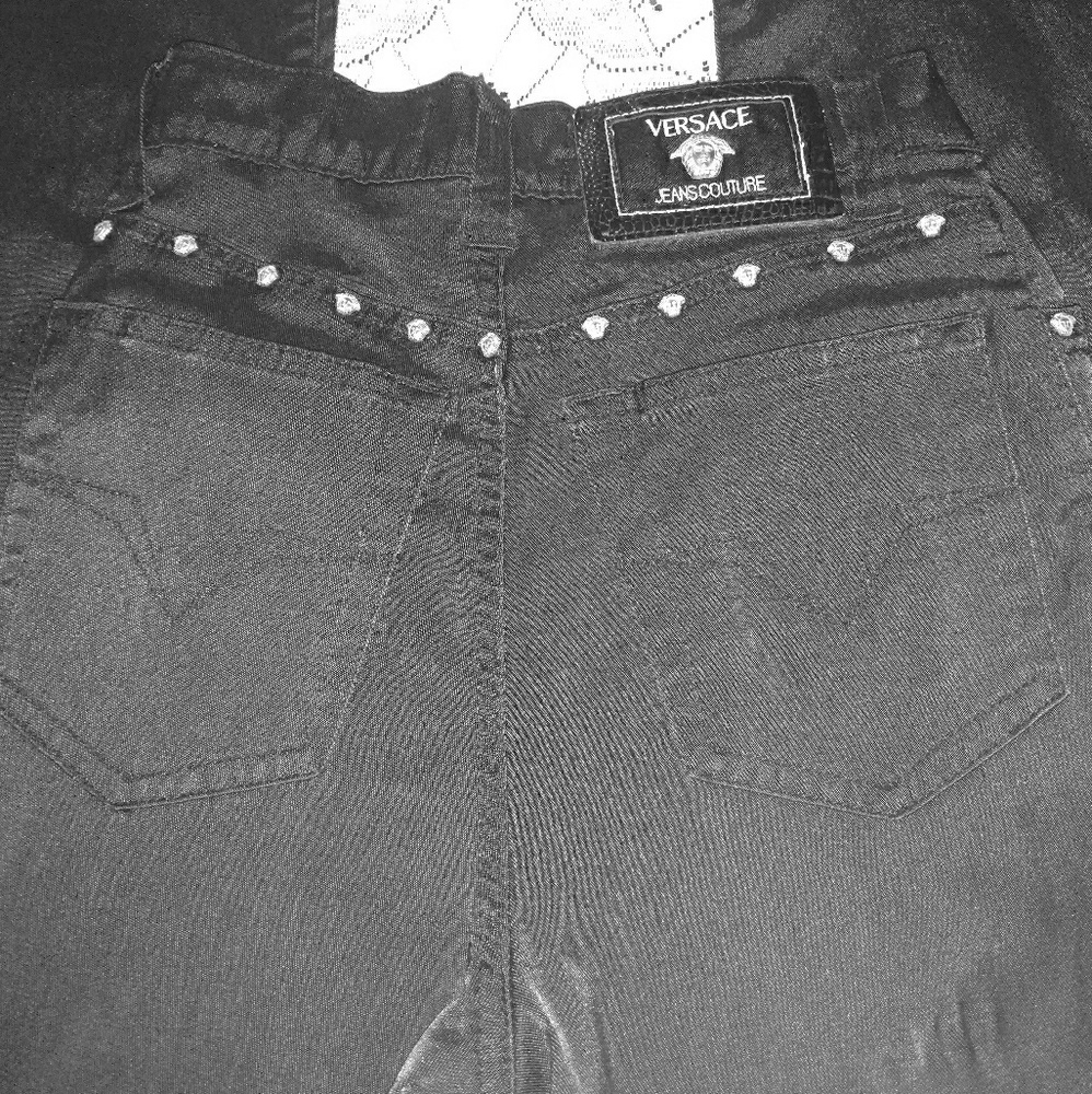 Vintage Versace Medusa Head Stud Highwaisted Jeans