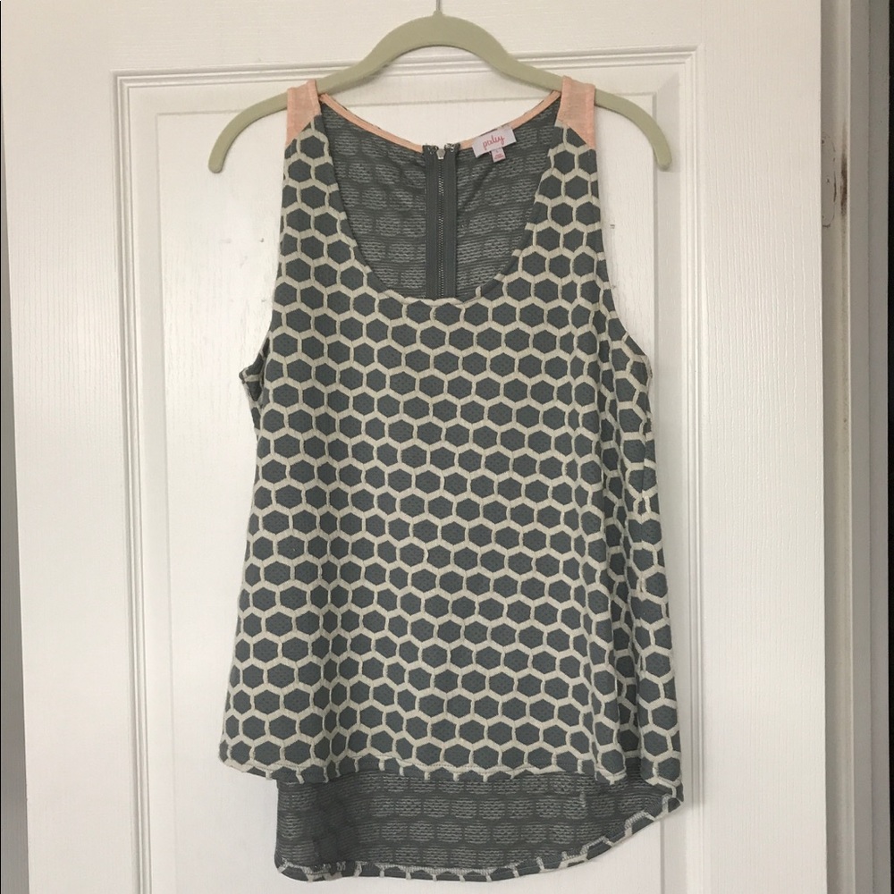 •Pixley• Gray, Beige & Pink Tank Top Size L