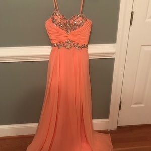 Peach prom dress