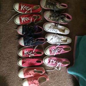 Girls converse type shoes size 1. Pick any 2.