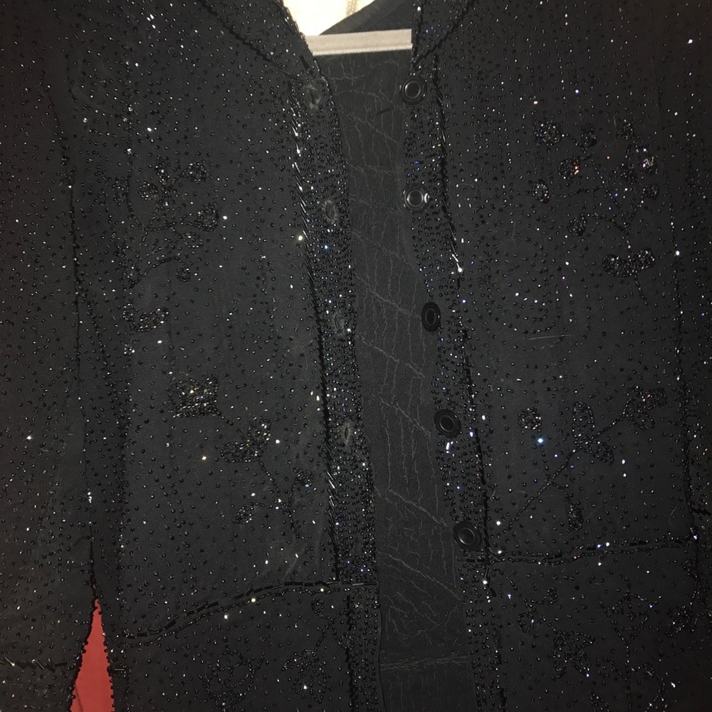 Black antique hand beaded cardigan