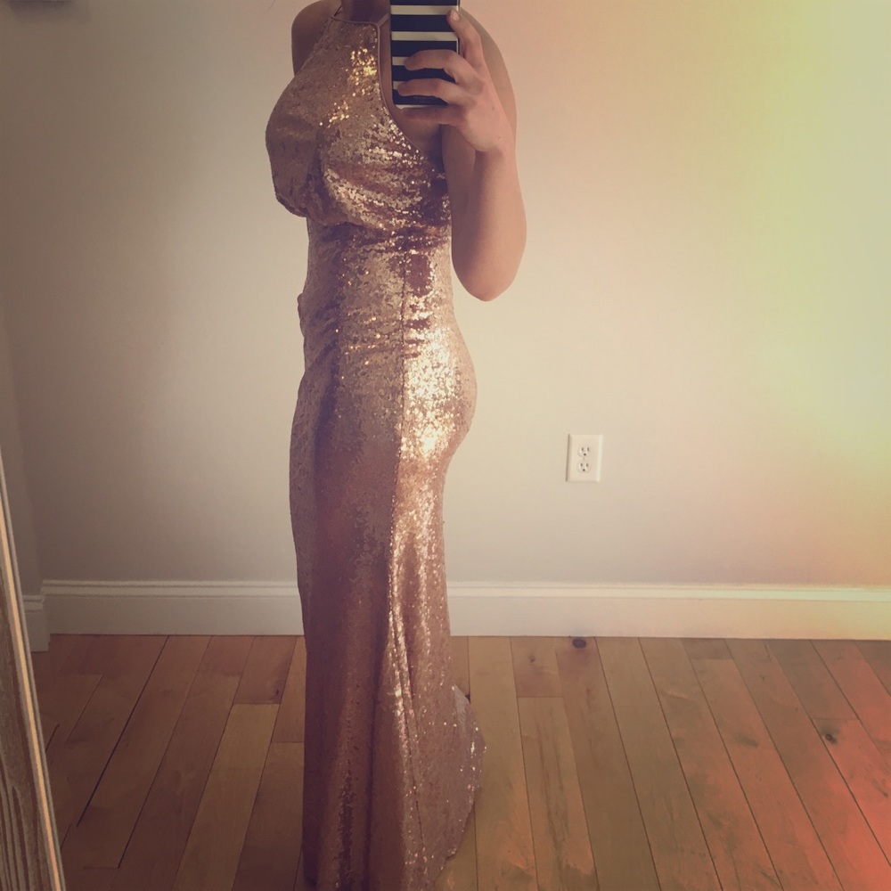 Lulus Rose gold sequin dress