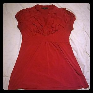 Ruffle Red Blouse