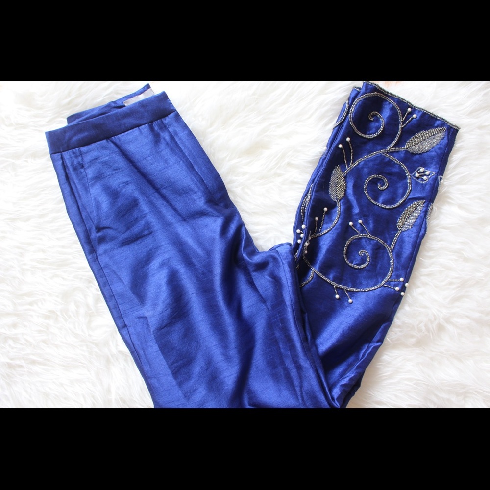 Virgos Lounge Metallic Blue Tailored pants, S