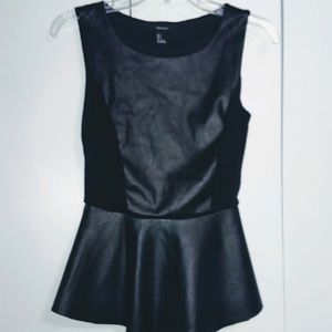 Black peplum shirt