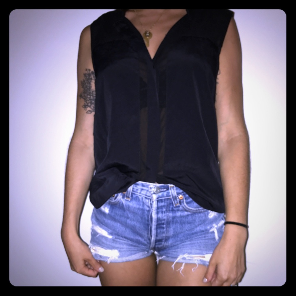 W118 by Walter Sheer-Panel Button-Down Tank