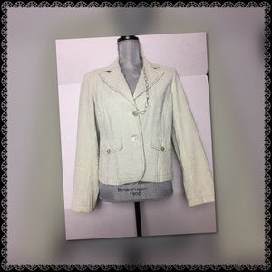 HARVE BENARD OLIVE/White striped Seersucker - 2PC