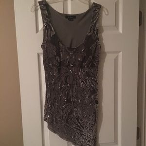Semi-Sheer Velvet Patterned Fancy Tank