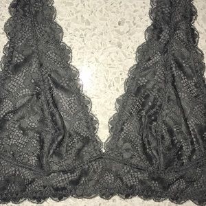 FP "Grey" Lace Halter Bralette