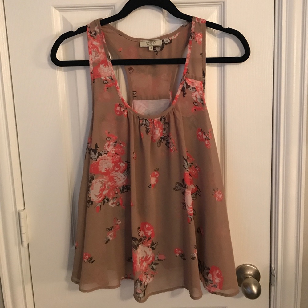 Guess Racerback Floral Blouse