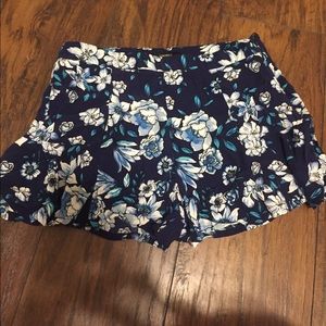 Blue floral shorts