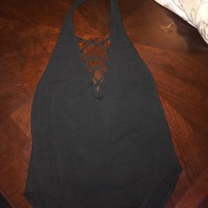Laced v cut bodysuit