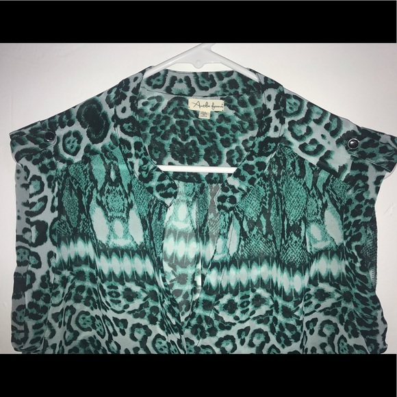NWOT! Animal Print Chiffon Top - Picture 3 of 5