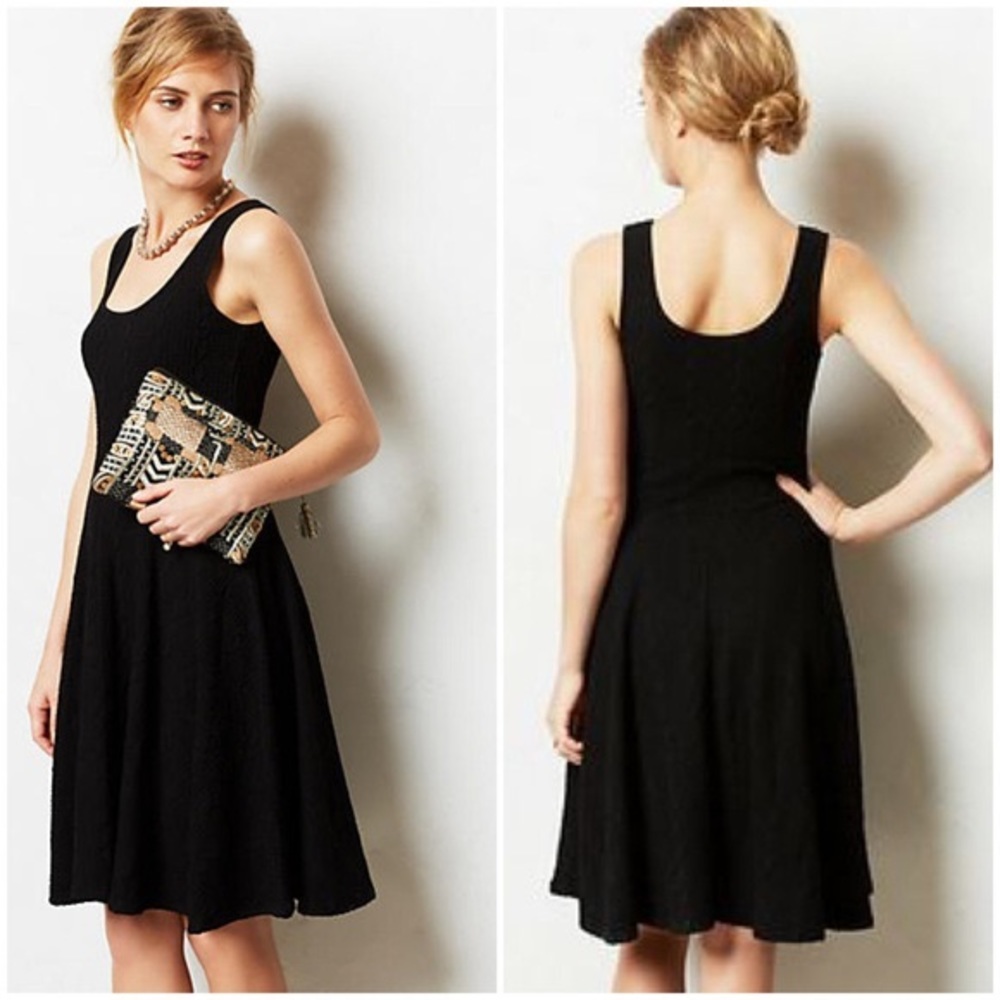Bordeux Black Cable Patterned Dress