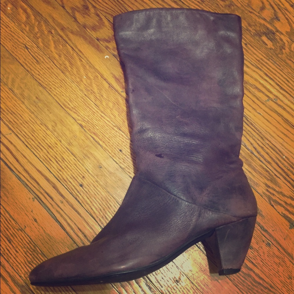 Purple Leather Calf Boots - Size 38 (US 8)