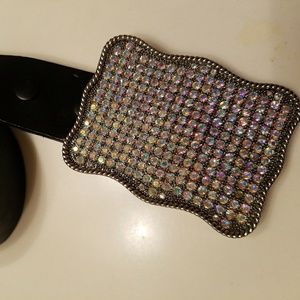 SOLD***Vintage Swarovski Crystal AB Belt Buckle