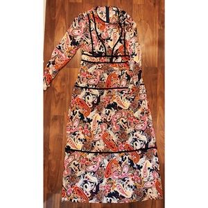 Paisley Long Sleeve Maxi Dress