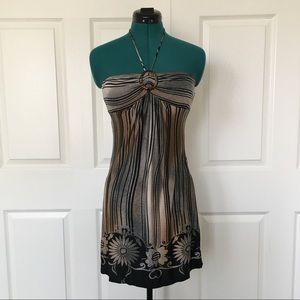 Style Biz Striped Brown and Black Mini Dress