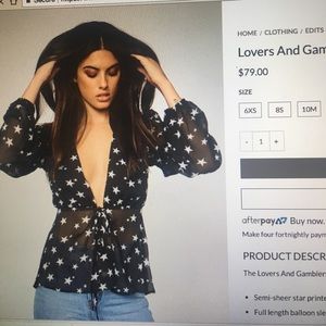 Lovers And Gamblers Top- Star Print