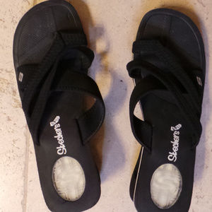 Sketchers Cali black wedge sandals.  Size 10.5.