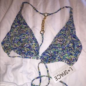 NWT L*Space Sexy Back Halter Top size Large