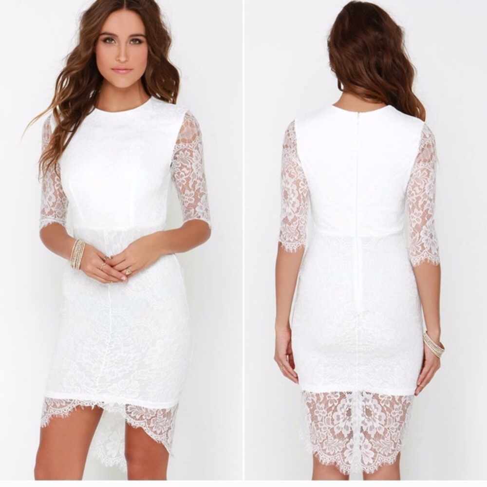 XS white lace dress