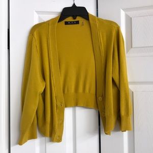 Cropped 3/4 length sleeve cardigan, XL