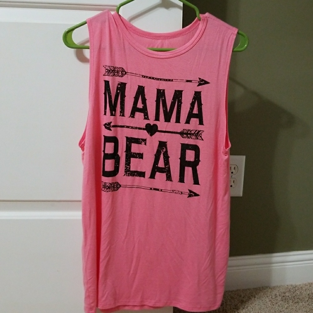 Womens muscle tank tee Mama Bear medium