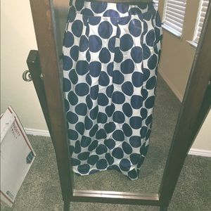 Long plus size maxi polka dot maxi skirt