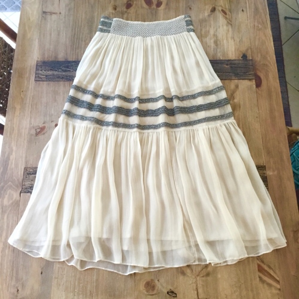Anthro Striped Peasant Skirt