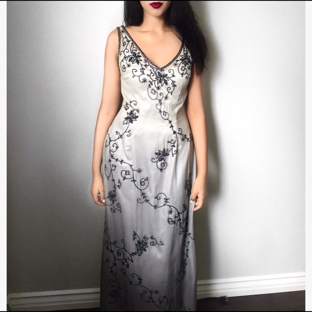 Ombré sequined evening gown