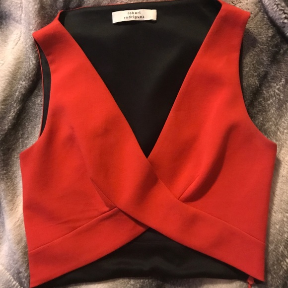 Robert Rodriguez Sleeveless Wrap Front Crop Top - Picture 1 of 2