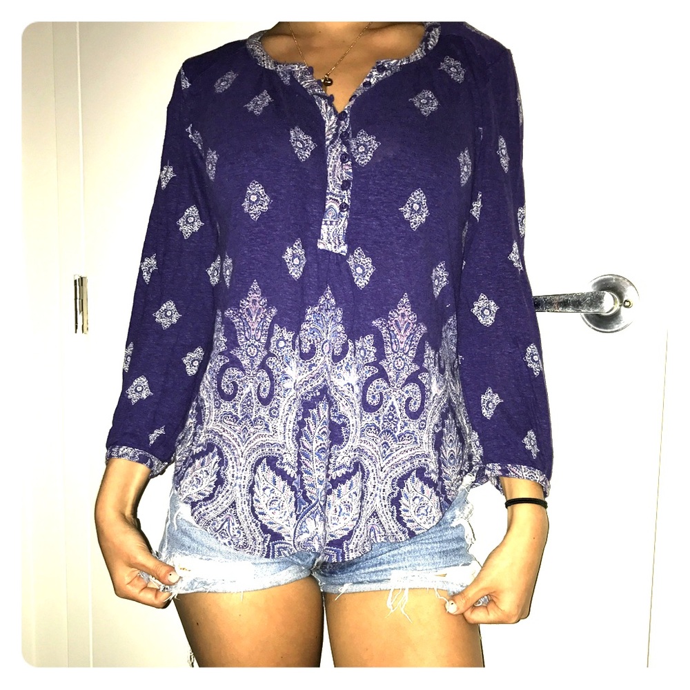 Lucky Brand Paisley Henley