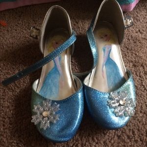 Blue glitter Frozen shoes.