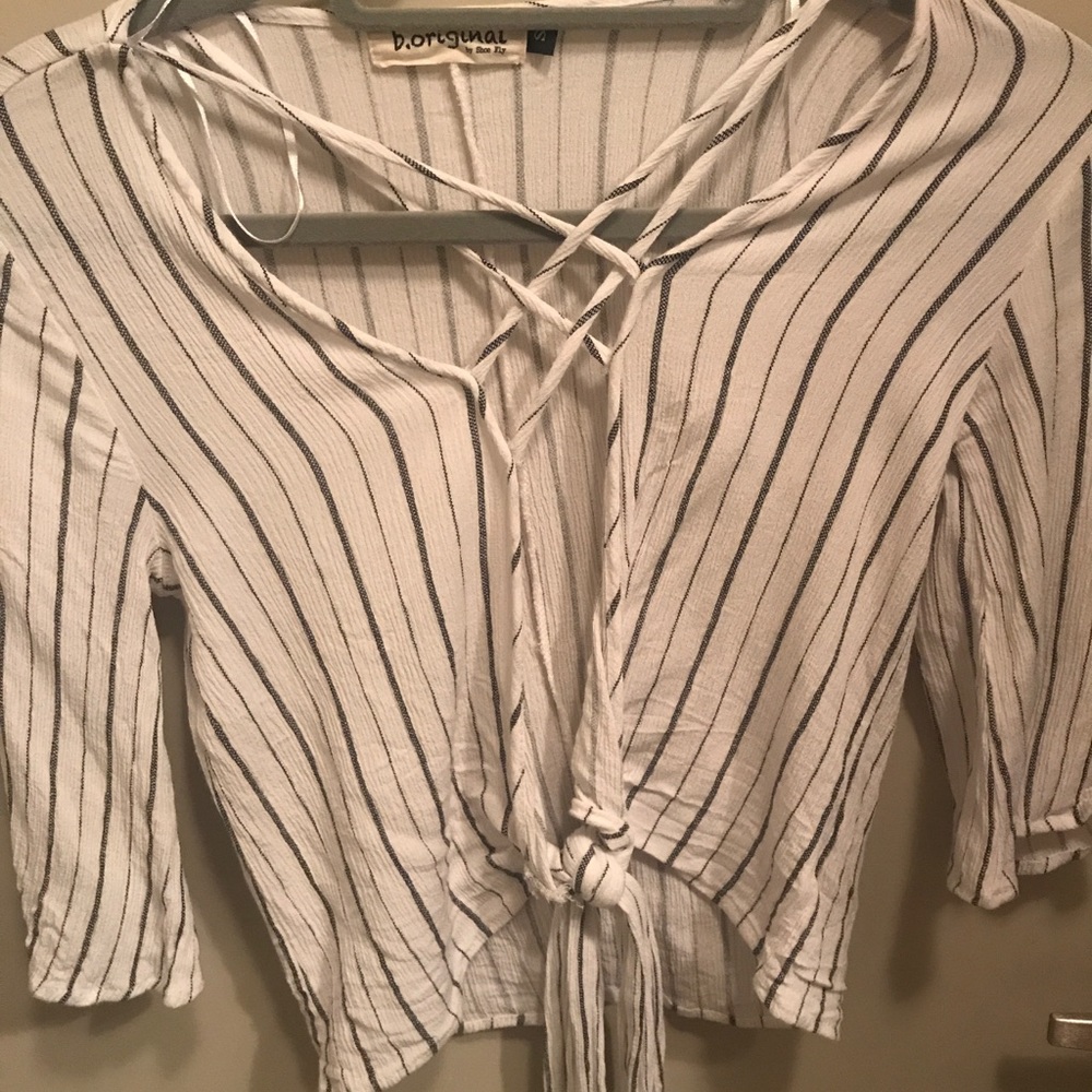 B Original Black and White Stripe Shirt