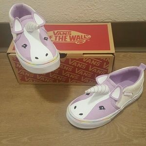 Girls unicorn Van's slip on