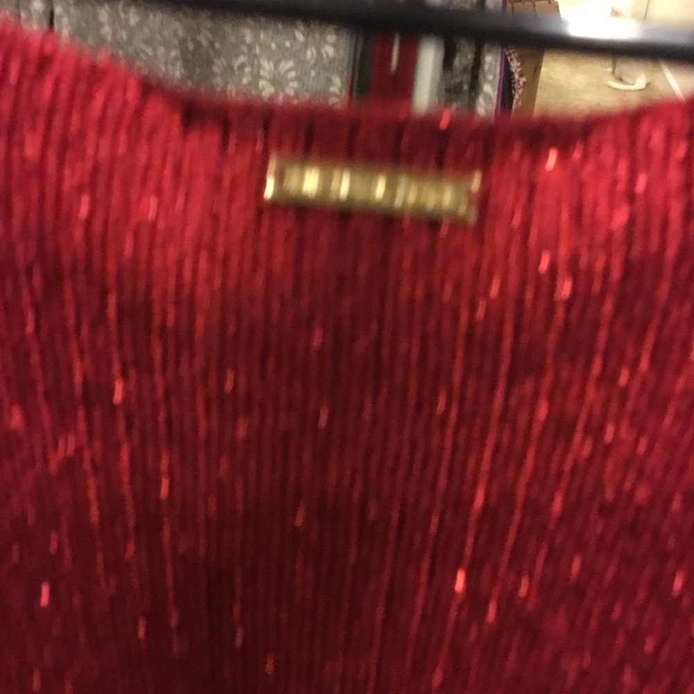 NWT RED dress with gold thread. - Picture 3 of 4