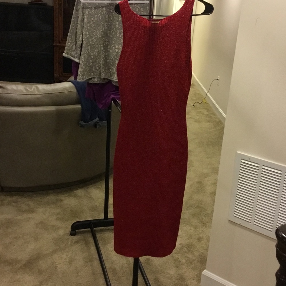 NWT RED dress with gold thread. - Picture 4 of 4