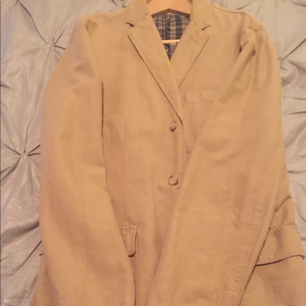 Tan linen J Crew blazer