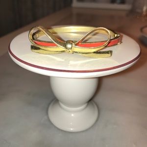 Orange Enamel Bow Bangle Bracelet