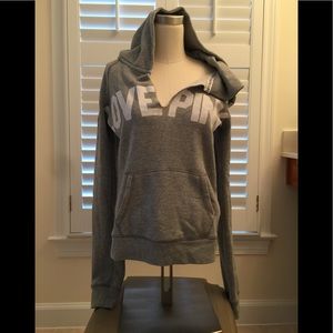 PINK Hooded Sweatshirt in Grey