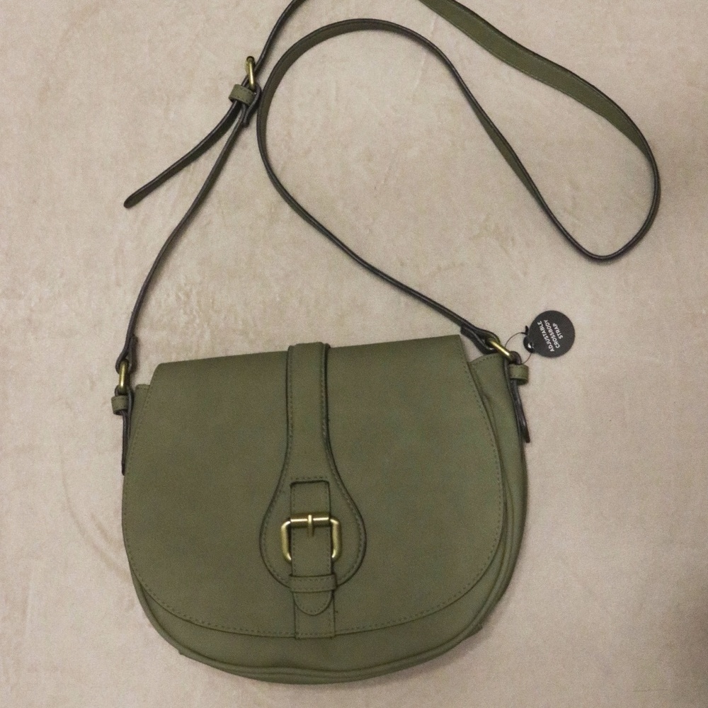MERONA Cross Body Leather Bag - Olive