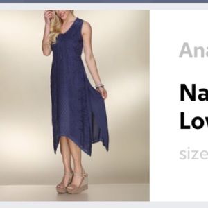 Navy geometric hi-low dress