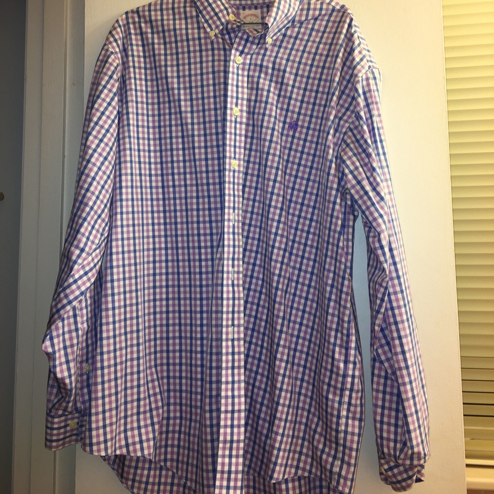 Brooks Brothers Purple/Blue Button Up (Large)