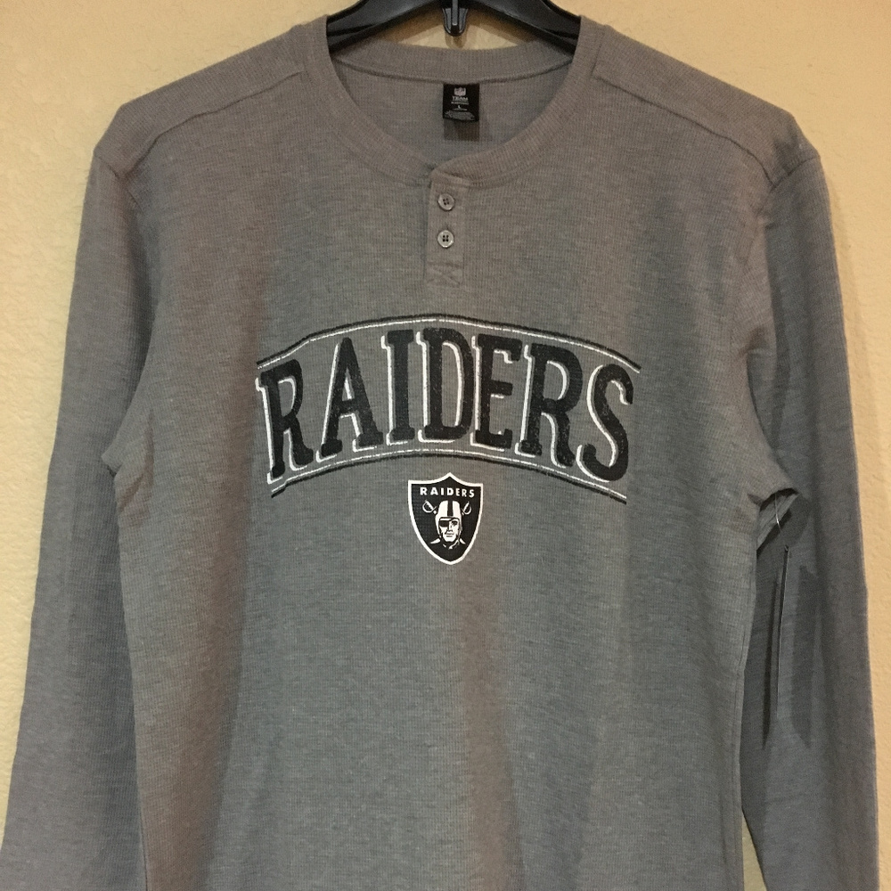 Oakland RAIDERS Men HenleyThermal long sleevs